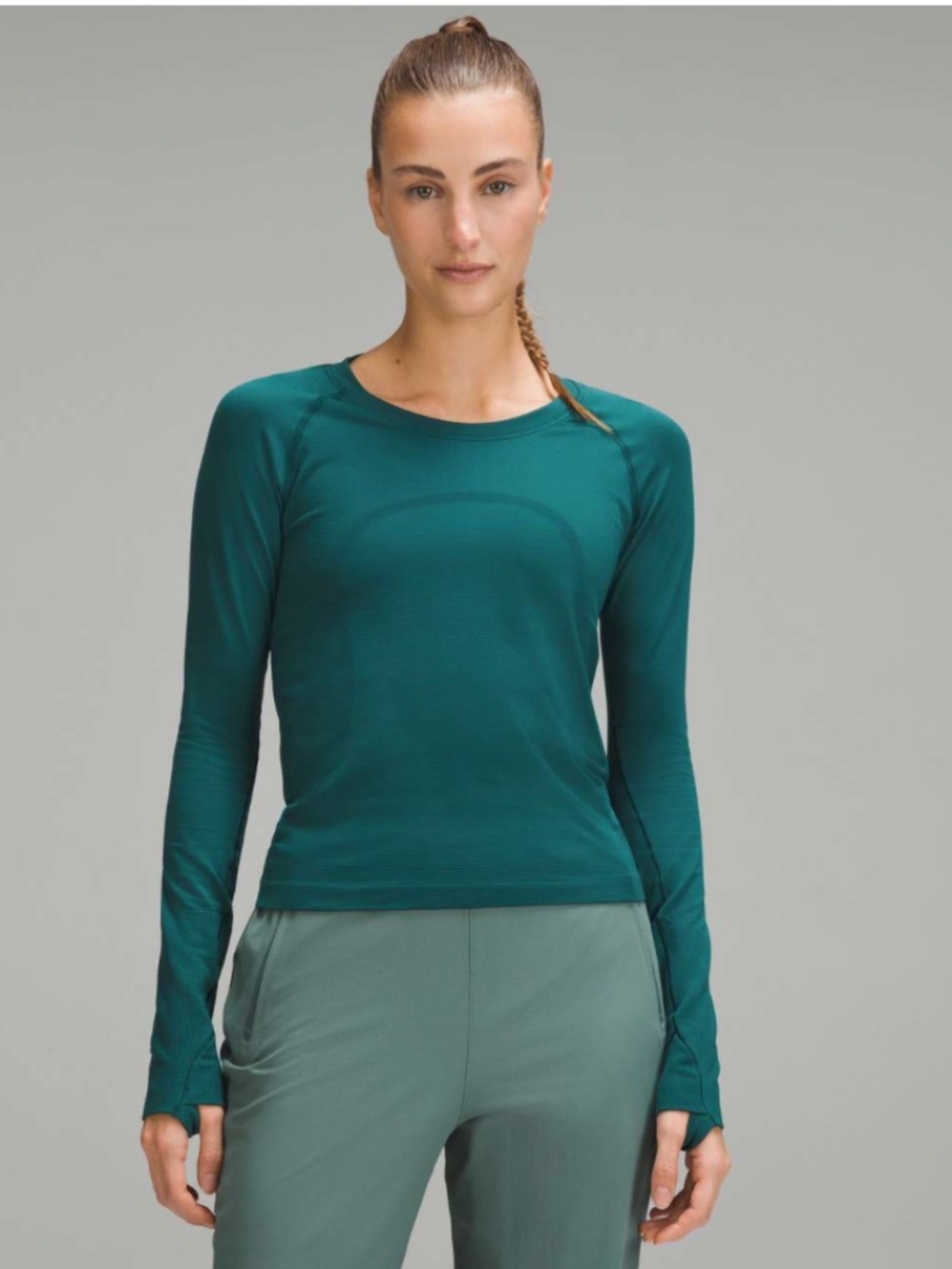 Lululemon Swiftly Tech Long-Sleeve Shirt 2.0 *Race Length Storm Teal Size 8